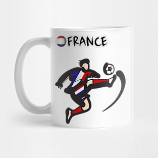 Dynamic France Soccer Player Pose V1-3 Mug